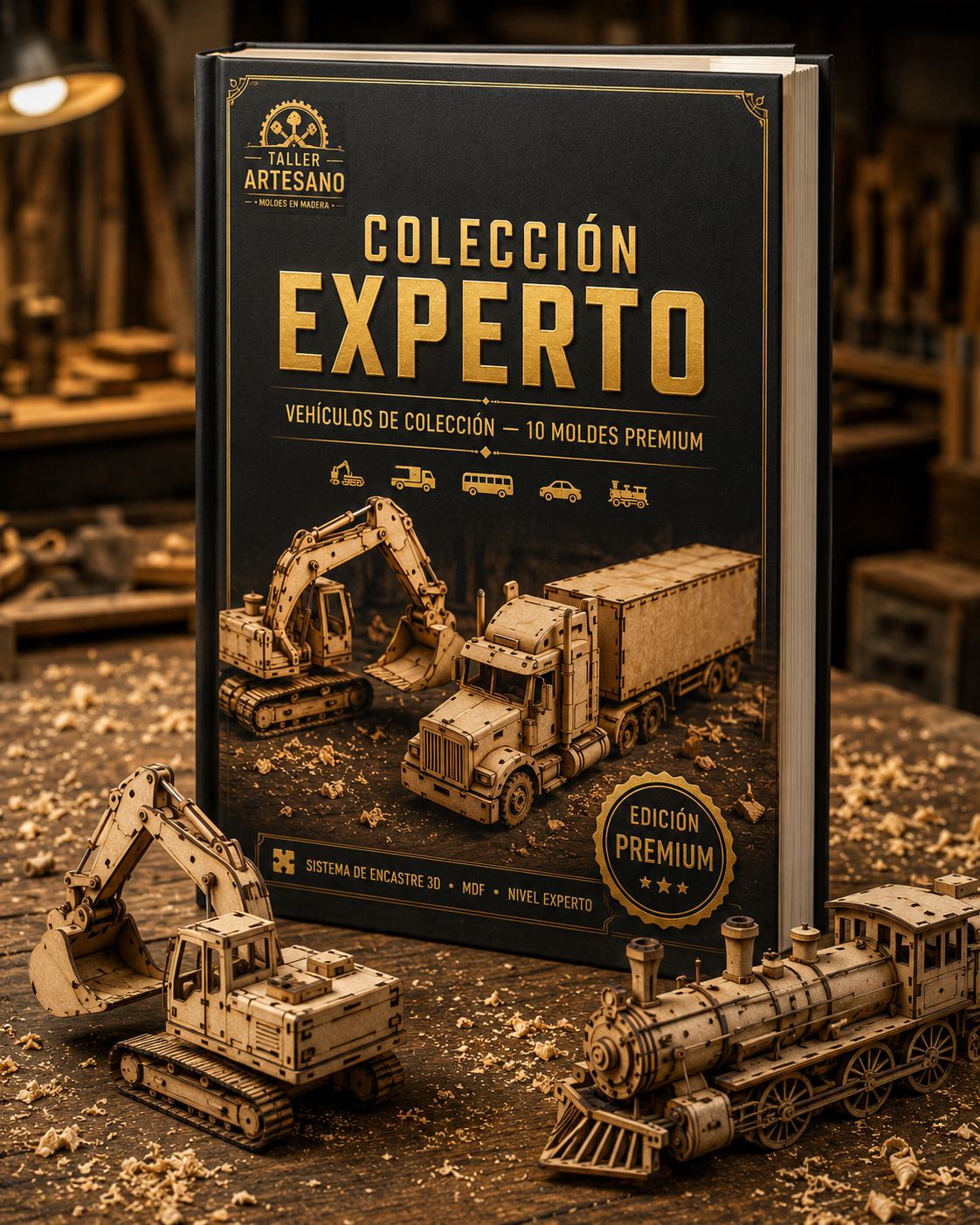 Colección Experto +10 Moldes de Vehículos Premium con Encastre 3D